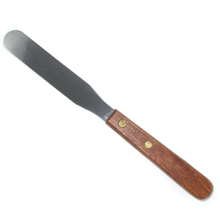 Metal Waxing Spatula Wooden Handle